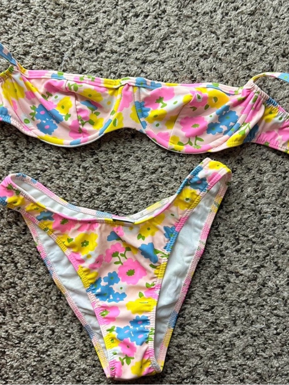 Mirror Palais Pink Yellow Blue Floral Bikini Bottoms